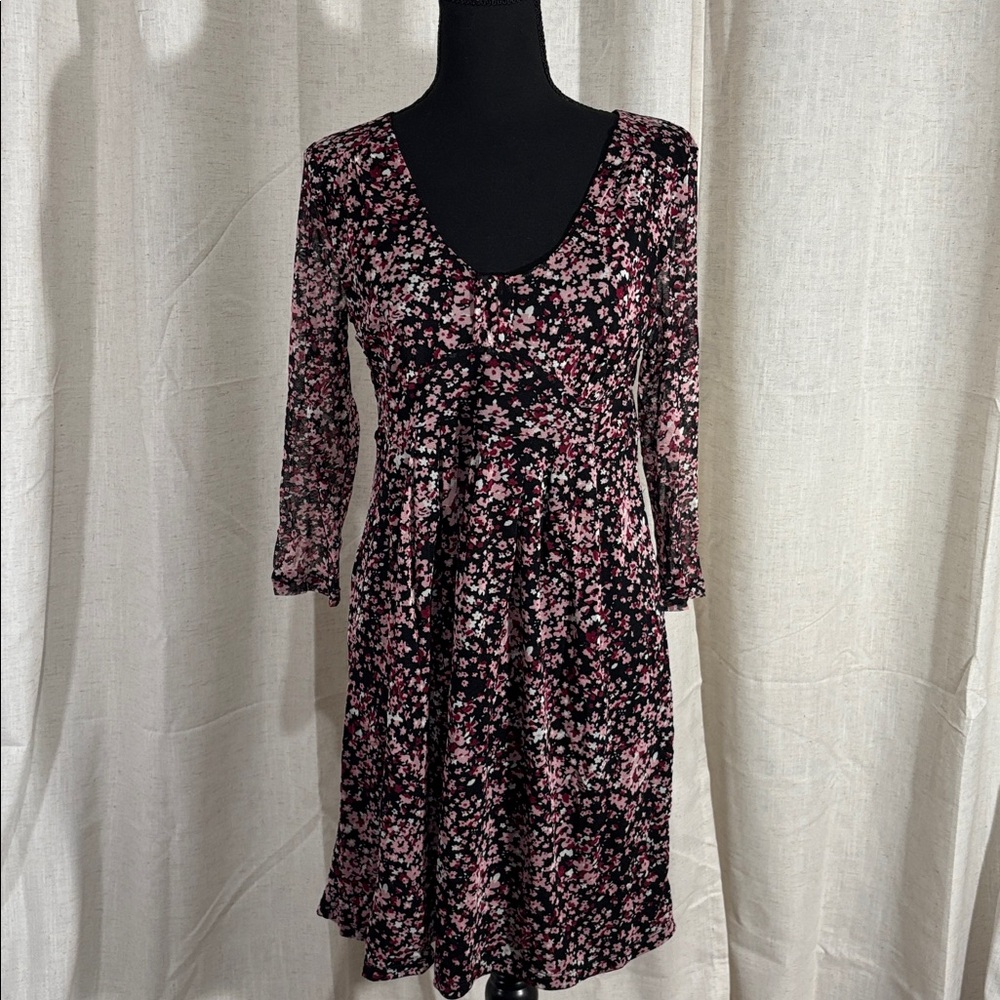 INC Black and Pink Floral Dress
